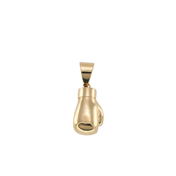9K Yellow Gold Hollow Polished Plain Medium Size Boxing Glove Pendant
